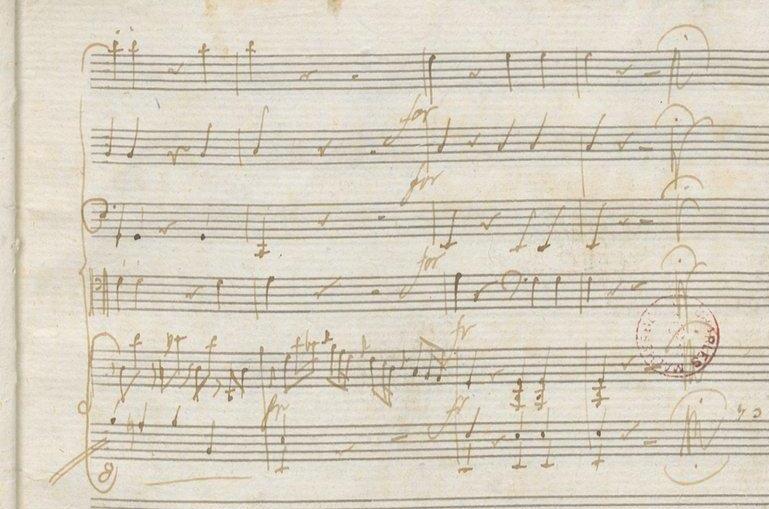 Ausschnitt Mozart Autograph, S. 16r.