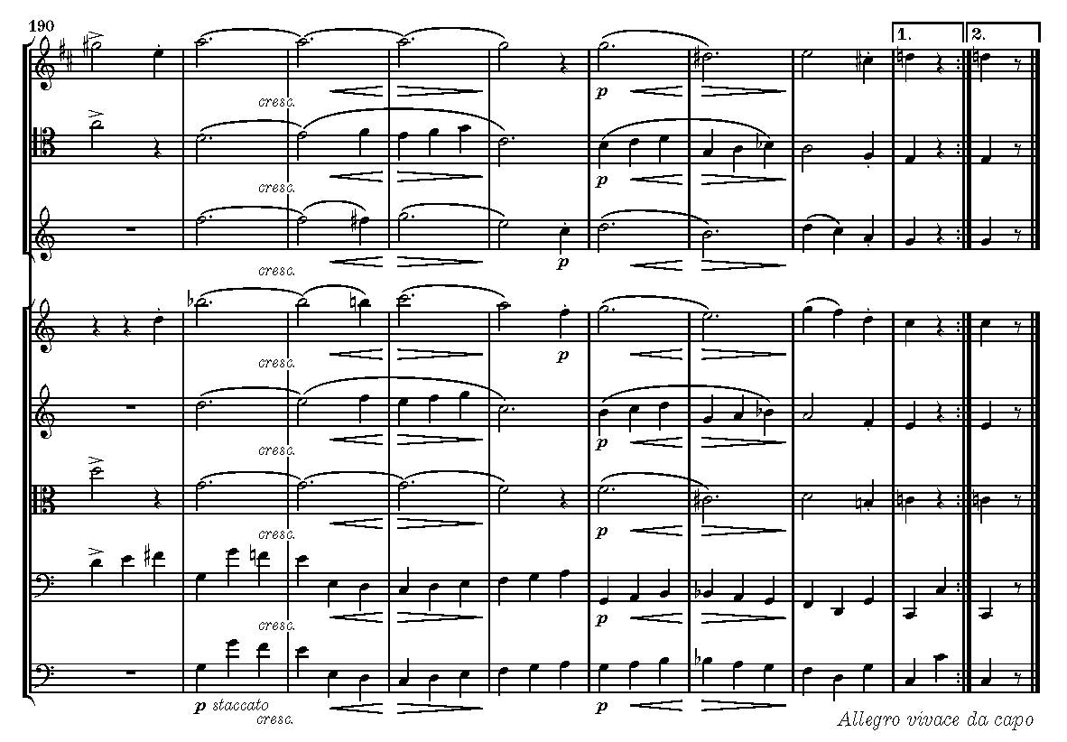 Abb. 6: Schubert, „Oktett“ D 803, 3. Satz, T. 190–198.
