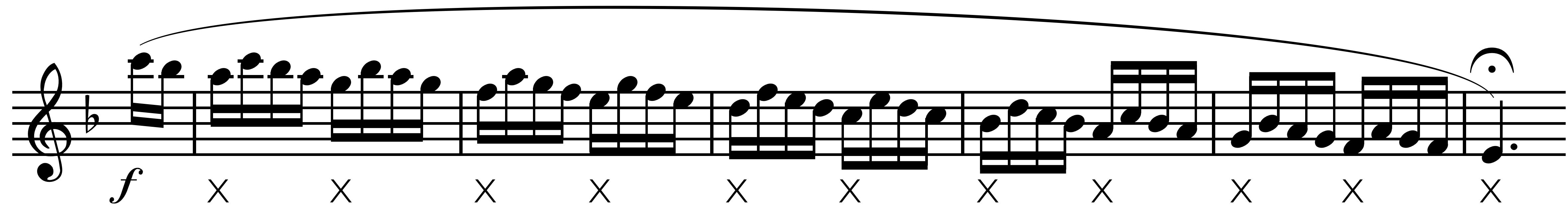 Takte 37–42 mit Auftakt, Vl. 2