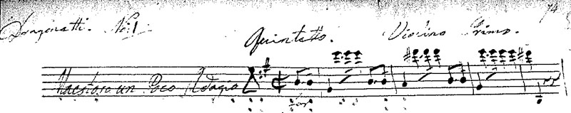 Excerpt of the Violino Primo from Dragonetti's "Famous Solo in e minor"