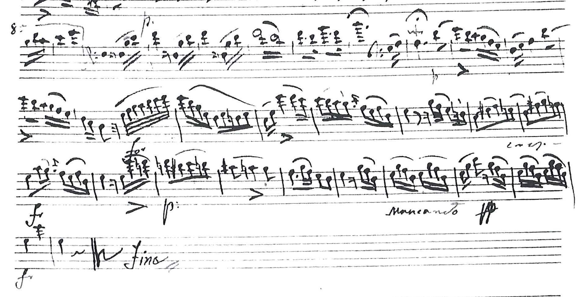 excerpt of the autograph double bass part (Source: GB-Lbl: Add. Ms. 17832-4)