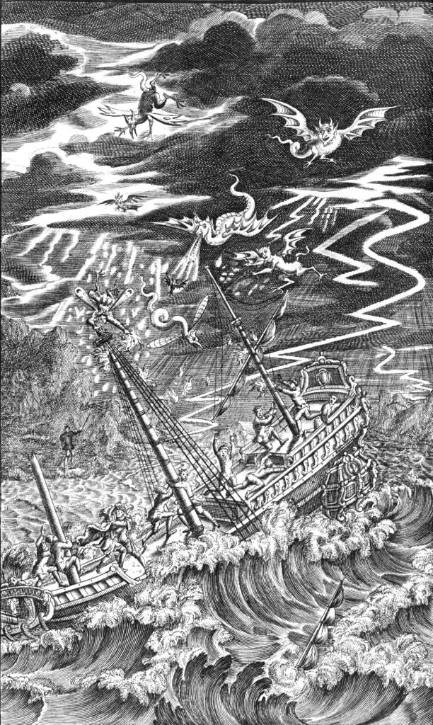 Opening scene from "The Tempest" by Shakespeare from an edition of 1709