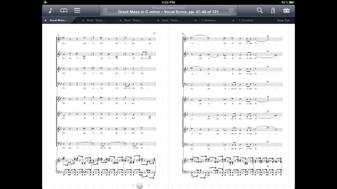 Two-page view in ForScore Two-page view in ForScore